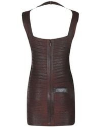 Hervé Léger - The Metallic Jamie Bandage-Effect Halterneck Mini Dress - Lyst