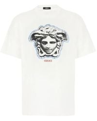 Versace - Bedrucktes Regular T-Shirt Aus Baumwolljersey - Lyst
