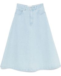 Nanushka - Denim Midi Skirt - Lyst