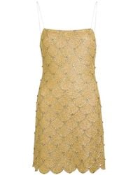 Alice + Olivia - Nina Bead-Embellished Scalloped Mini Dress - Lyst