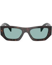 Prada - Tortoiseshell-Effect Rectangle Sunglasses - Lyst
