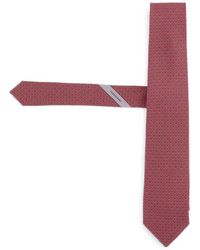 Ferragamo - Corbata De Seda Con Motivo Gancini - Lyst