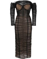 Ana Radu - Robe-Bustier Mi-Longue À Fronces - Lyst