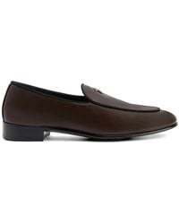 Giuseppe Zanotti - Metal Logo Leather Loafers - Lyst