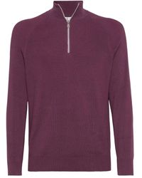 Brunello Cucinelli - Geribbelde Katoenen Trui - Lyst
