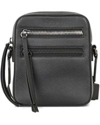 John Richmond - Grained-Leather Zip-Pocket Messenger Bag - Lyst