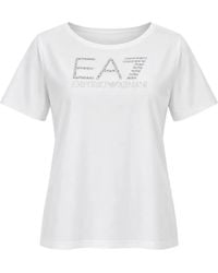 EA7 - Rhinestone-Embellished Logo T-Shirt - Lyst