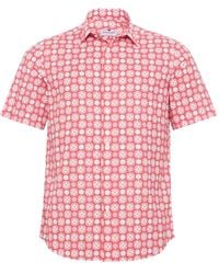 LOJA DAS MEIAS - Geometric-Print Short-Sleeve Polo Shirt - Lyst