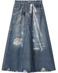 Musium Div. - Denim Midi Skirt - Lyst
