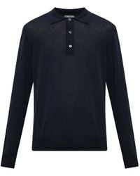 Tom Ford - Polo En Maille Fine De Soie Et De Lin - Lyst