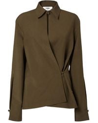 Fendi - Long Sleeved Crossover Silhouette Shirt - Lyst