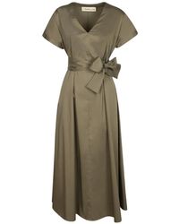 Blanca Vita - Bow-Detail V-Neck Dress - Lyst