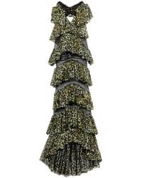 Blumarine - Ruffled Animal-Print Maxi Dress - Lyst