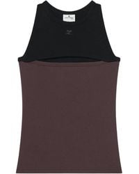 Courreges - Top Sin Mangas Con Diseño En Contraste - Lyst
