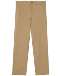 Burberry - Cotton Twill Chinos - Lyst