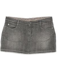 Ermanno Scervino - Herringbone-Pattern Mini Denim Skirt - Lyst