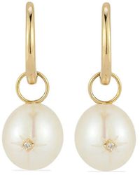 Mateo - 14Kt Gelbgold-Perlenohrringe Mit Diamanten - Lyst