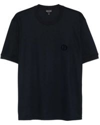 Giorgio Armani - T-Shirt With Embroidered Logo - Lyst
