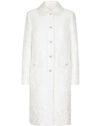 Dolce & Gabbana - Manteau en brocart avec boutons logo DG - Lyst