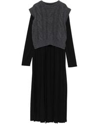 Weekend by Maxmara - Cable-Knit Pleated Midi Dress - Lyst