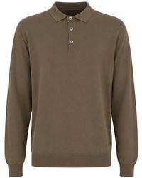Drumohr - Long-Sleeve Knitted Polo Shirt - Lyst