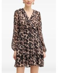 Morgan - Leopard-Print Ruffled Mini Dress - Lyst