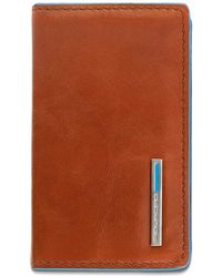 Piquadro - Porte-Cartes En Cuir À Plaque Logo - Lyst