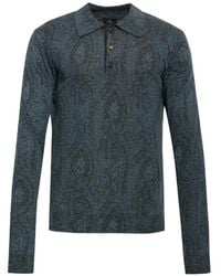 Etro - Paisley-Print Polo Shirt - Lyst