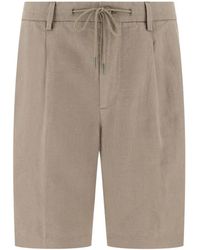 BOGGI - Drawcord Linen Bermuda Shorts - Lyst