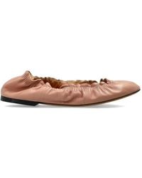 Odissi - Ruched Leather Ballet Flats - Lyst