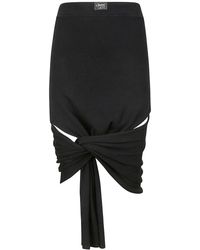 Coperni - Logo-Patch Wool Midi Skirt - Lyst