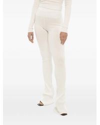 ANDREADAMO - Ribbed-Knit Flared Trousers - Lyst