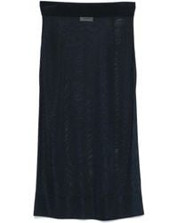 Saint Laurent - Knitted Pencil Midi Skirt - Lyst