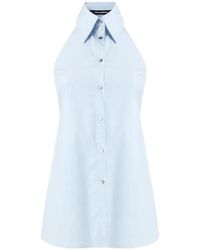 KARL LAGERFELD - Halter-Neck Poplin Blouse - Lyst
