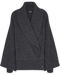 Balmain - Pull Nervuré À Effet Cache-Cœur - Lyst