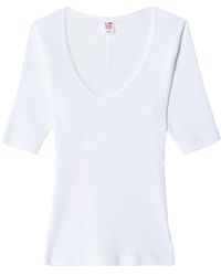 RE/DONE - T-Shirt mit U-Ausschnitt - Lyst