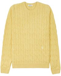 Sporty & Rich - Logo-Embroidered Cable-Knit Jumper - Lyst