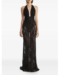 2310 STUDIO - Vestido largo con cuello halter y lentejuelas - Lyst