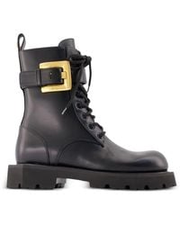 Balmain - Ranger Anthem Buckle-Strap Ankle Boots - Lyst