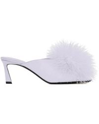 Saint Laurent - Faux Fur-Detail Sandals - Lyst