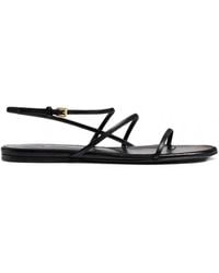 KHAITE - Leather Loop Flat Sandals - Lyst