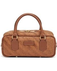 Frau - Sac Cabas Boston En Raphia Tressé - Lyst