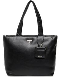 Guess - Logo-Plaque Padded Tote Bag - Lyst