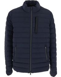 Moose Knuckles - 'Laki' Down Jacket With High Neck And Logo Patch On The Sleeve - Lyst