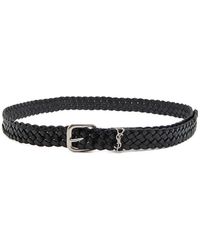 Saint Laurent - Braided Logo-Detail Belt - Lyst