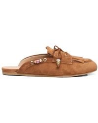 Stuart Weitzman - Majorca Tinsley Bead-Embellished Fringe Mules - Lyst