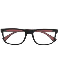 Emporio Armani - Eckige Brille mit mattem Finish - Lyst