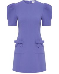 Rebecca Vallance - Violetta Puff-Sleeve Bow-Detail Mini Dress - Lyst
