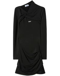 Off-White c/o Virgil Abloh - Off Fluid Jersey Twist Mini Dress - Lyst