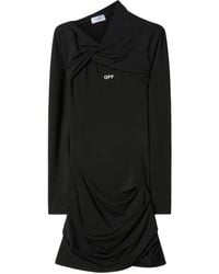 Off-White c/o Virgil Abloh - Off Fluid Jersey Twist Mini Dress - Lyst